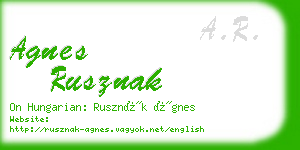 agnes rusznak business card